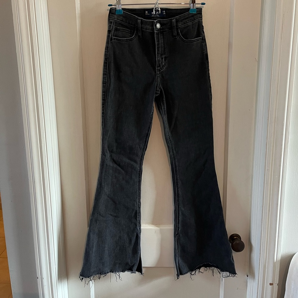 Hollister High Rise Split Hem Flare Jeans